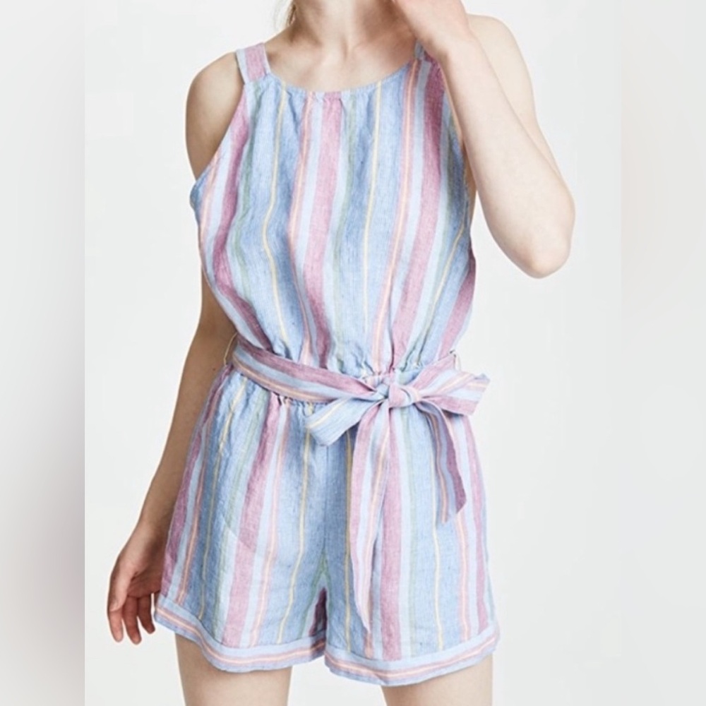 Frame Denim - Linen Multicolor Striped Romper